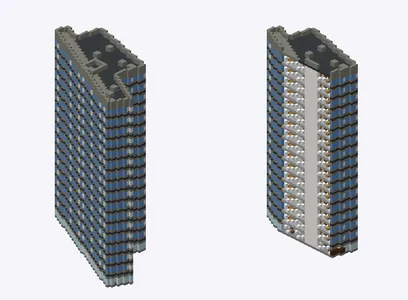 Exterior and cutaway of unknown, central Tokyo, around Tokyo Station (Chiyoda / Chuo ward)