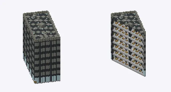 Exterior and cutaway of office, central Tokyo, around Tokyo Station (Chiyoda / Chuo ward)