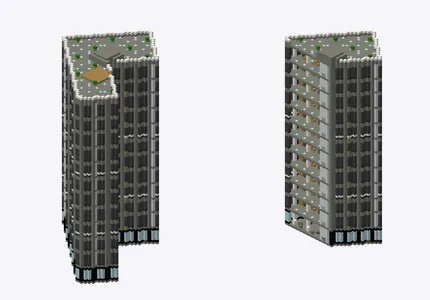 Exterior and cutaway of commercial, central Tokyo, around Tokyo Station (Chiyoda / Chuo ward)