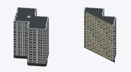 Exterior and cutaway of Hamacho Hotel Tokyo