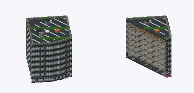 Exterior and cutaway of factory, central Tokyo, around Tokyo Station (Chiyoda / Chuo ward)