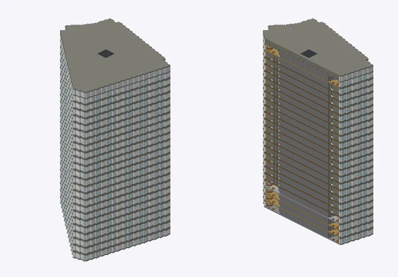 Exterior and cutaway of ザ・ペニンシュラ東京