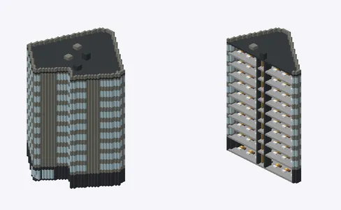Exterior and cutaway of ニッタッビル