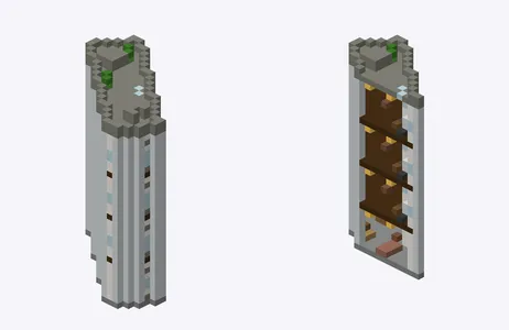 Exterior and cutaway of 江戸常ビル