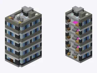 Exterior and cutaway of IMAI BLDG.